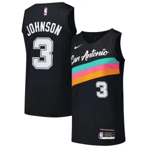 Fantastico Keldon Johnson San Antonio Spurs Nike Swingman Player Jersey City Edition Black