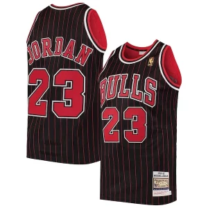 Gorgeous Men's Chicago Bulls Michael Jordan Black 1996/97 Hardwood Classics Authentic Jersey