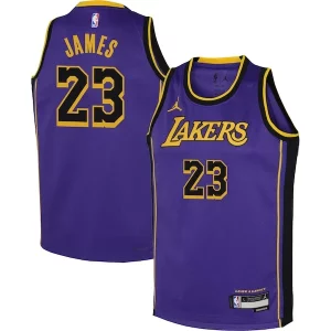 Fascinante Versatile LeBron James Los Angeles Lakers Jordan Brand Youth Performance Swingman Jersey Statement Purple