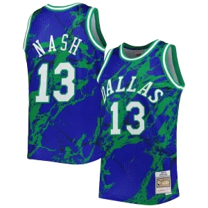 Prestigioso Steve Nash Dallas Mavericks 1998/99 Hardwood Classics Marble Swingman Jersey Blue