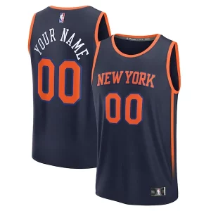 Raffinato Ottimo New York Knicks Custom Fast Break Jersey Navy Statement Edition