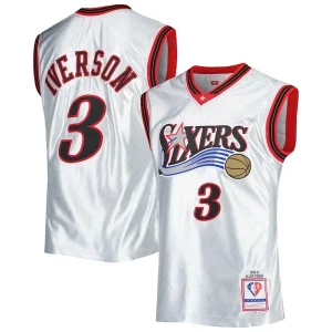 Fascinante Ottimo Allen Iverson Philadelphia 76ers 2000/01 Hardwood Classics 75th Anniversary Swingman Jersey Platinum