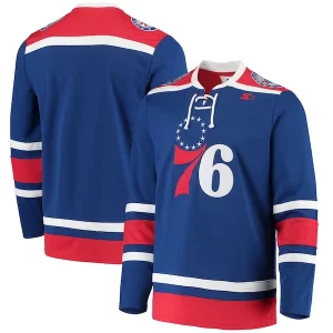 Fascinante Ottimo Philadelphia 76ers G III Sports by Carl Banks Pointman Hockey Fashion Jersey Royal