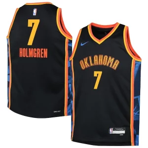 Accattivante Lussuoso Chet Holmgren Oklahoma City Thunder Nike Youth 2024/25 Swingman Player Jersey City Edition Black