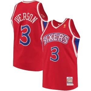 Raffinato Splendido Fascinante Allen Iverson Philadelphia 76ers 1996/97 Hardwood Classics Authentic Jersey Red/Black/White