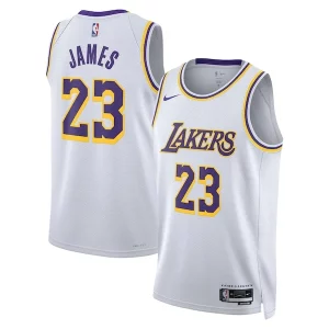 Attraente Pratico Resistente LeBron James Los Angeles Lakers Nike Unisex Swingman Jersey Association Edition White/Gold