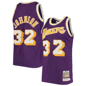 Elegante Delizioso Magic Johnson Los Angeles Lakers 1984/85 Hardwood Classics Authentic Jersey Purple/Gold