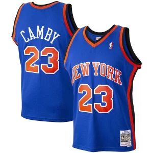 Magnifico Marcus Camby New York Knicks 1998/99 Hardwood Classics Swingman Jersey Blue