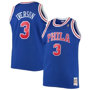 Ottimo Meraviglioso Allen Iverson Philadelphia 76ers 1996/97 Big & Tall Hardwood Classics Swingman Jersey Royal/Black/Red/White