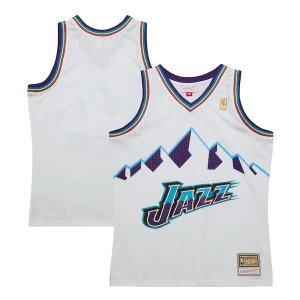 Moderno Prestigioso Accattivante Utah Jazz 1996 97 Hardwood Classics Swingman Jersey White