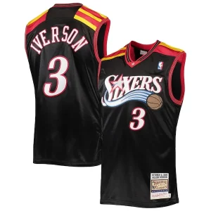 Pratico Allen Iverson Philadelphia 76ers 2006 Hardwood Classics Authentic Jersey Black/Red/White
