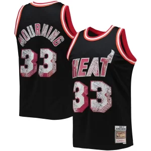 Elegante Bellissimo Alonzo Mourning Miami Heat 1996/97 Hardwood Classics NBA 75th Anniversary Diamond Swingman Jersey Black