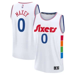 Trendy Elegante Fascinante Tyrese Maxey Philadelphia 76ers 2024/25 Fast Break Player Jersey City Edition White