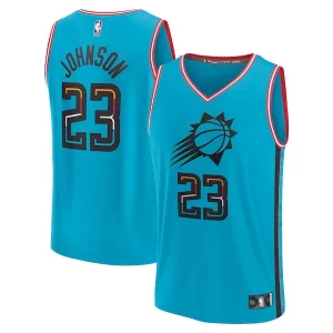 Cool Versatile Carino Cameron Johnson Phoenix Suns Youth 2022/23 Fast Break Jersey City Edition Turquoise