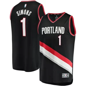 Cool Anfernee Simons Portland Trail Blazers Youth Fast Break Player Jersey Icon Edition Black