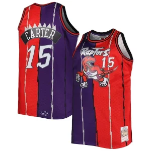 Fantastico Vince Carter Toronto Raptors Big & Tall Hardwood Classics 1998/99 Split Swingman Jersey Purple/Red