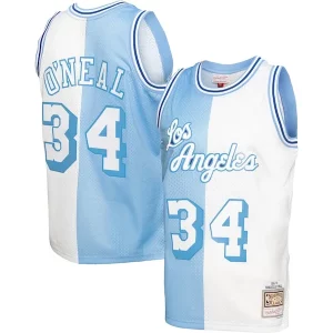 Accattivante Splendido Shaquille O'Neal Los Angeles Lakers Big & Tall Hardwood Classics 1996/97 Split Swingman Jersey Powder Blue/White