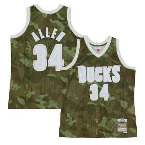 Resistente Ray Allen Milwaukee Bucks Hardwood Classics 2000/01 Ghost Green Swingman Jersey Camo