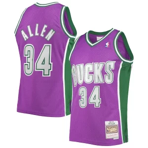 Magnifico Ray Allen Milwaukee Bucks 2001/02 Hardwood Classics Swingman Jersey Purple