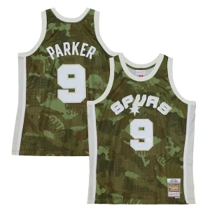 Carino Delizioso Stupendo Tony Parker San Antonio Spurs Hardwood Classics 2000/01 Ghost Green Swingman Jersey Camo