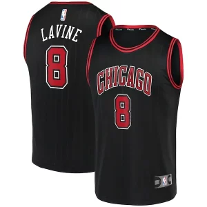 Gorgeous Zach LaVine Chicago Bulls Fast Break Team Replica Jersey Black Statement Edition