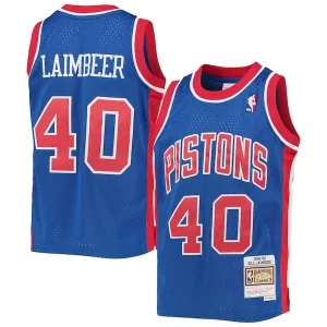 Carino Elegante Delizioso Bill Laimbeer Detroit Pistons Youth 1988/89 Hardwood Classics Swingman Jersey Blue