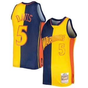 Versatile Baron Davis Golden State Warriors Hardwood Classics 2006/07 Split Swingman Jersey Navy/Gold