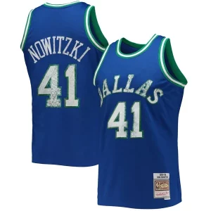 Pratico Splendido Elegante Dirk Nowitzki Dallas Mavericks 1998/99 Hardwood Classics NBA 75th Anniversary Diamond Swingman Jersey Blue