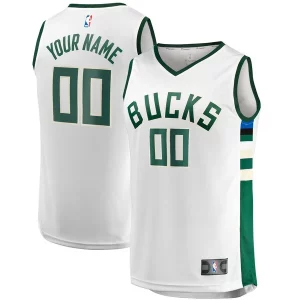 Versatile Incantevole Milwaukee Bucks Youth Fast Break Replica Custom Jersey Association Edition White