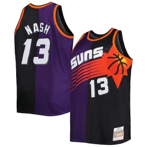 Lussuoso Steve Nash Phoenix Suns Big & Tall Hardwood Classics 1996/97 Split Swingman Jersey Purple/Black