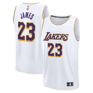 Gorgeous LeBron James Los Angeles Lakers Youth Fast Break Replica Player Jersey Association Edition White