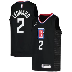 Cool Kawhi Leonard LA Clippers Jordan Brand Youth 2020/21 Swingman Player Jersey Black Statement Edition