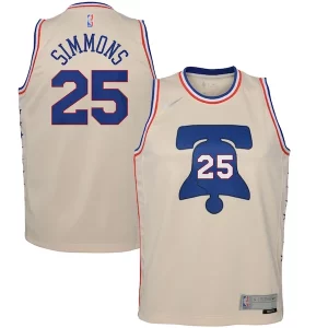 Raffinato Ben Simmons Philadelphia 76ers Nike Youth 2020/21 Swingman Player Jersey Cream Earned Edition