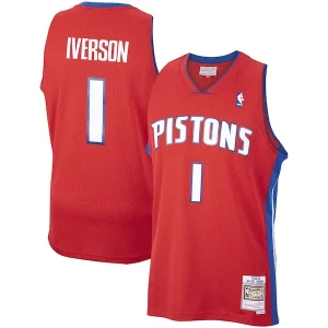 Trendy Ottimo Attraente Allen Iverson Detroit Pistons 2008/09 Hardwood Classics Swingman Jersey Red
