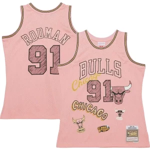 Classico Stupendo Dennis Rodman Chicago Bulls 1997/98 Swingman Sidewalk Sketch Jersey Pink