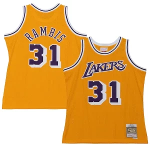 Attraente Kurt Rambis Los Angeles Lakers 1984/85 Swingman Jersey Gold