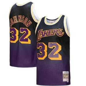 Lussuoso Magic Johnson Los Angeles Lakers 1984/85 Hardwood Classics Fadeaway Swingman Player Jersey Purple/Black/Gold