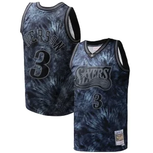 Raffinato Ottimo Carino Allen Iverson Philadelphia 76ers Hardwood Classics 1997/98 Tie Dye Swingman Jersey Black