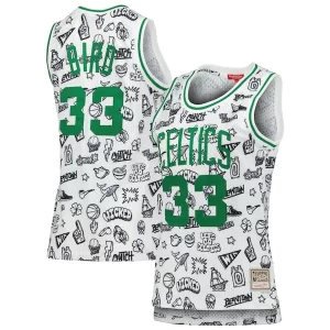 Delizioso Lussuoso Gorgeous Larry Bird Boston Celtics Women's 1985 Doodle Swingman Jersey White