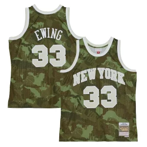 Fascinante Patrick Ewing New York Knicks Hardwood Classics 1991/92 Ghost Green Swingman Jersey Camo