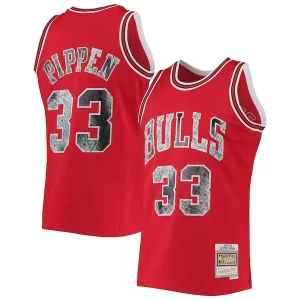 Splendido Incantevole Scottie Pippen Chicago Bulls 1997/98 Hardwood Classics NBA 75th Anniversary Diamond Swingman Jersey Red