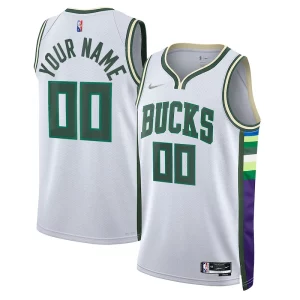 Cool Trendy Delizioso Milwaukee Bucks Nike 2021/22 Swingman Custom Jersey City Edition White