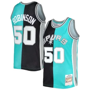 Pratico David Robinson San Antonio Spurs Hardwood Classics 1998/99 Split Swingman Jersey Black/Teal