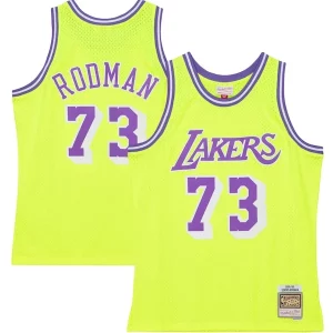 Moderno Gorgeous Dennis Rodman Los Angeles Lakers Hardwood Classics 1998/99 Tropical Swingman Jersey Neon Yellow