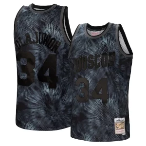 Moderno Hakeem Olajuwon Houston Rockets Hardwood Classics 1993/94 Tie Dye Swingman Jersey Black
