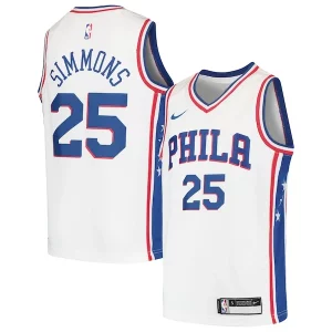 Moderno Fascinante Ben Simmons Philadelphia 76ers Nike Youth Swingman Jersey White/Royal