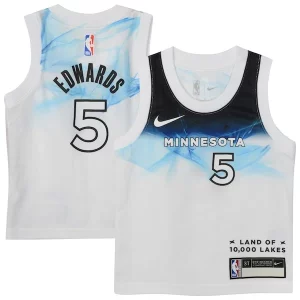 Eccezionale Anthony Edwards Minnesota Timberwolves Nike Toddler 2024/25 Swingman Player Jersey City Edition White