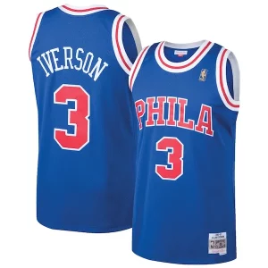 Gorgeous Allen Iverson Philadelphia 76ers 1996/97 Hardwood Classics Throwback Swingman Jersey Royal