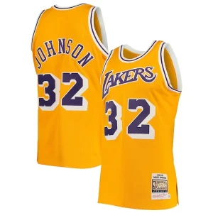 Ottimo Splendido Magic Johnson Los Angeles Lakers 1984/85 Hardwood Classics Authentic Jersey Gold/Purple