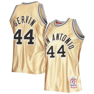 Elegante George Gervin San Antonio Spurs 75th Anniversary 1977/78 Hardwood Classics Swingman Jersey Gold